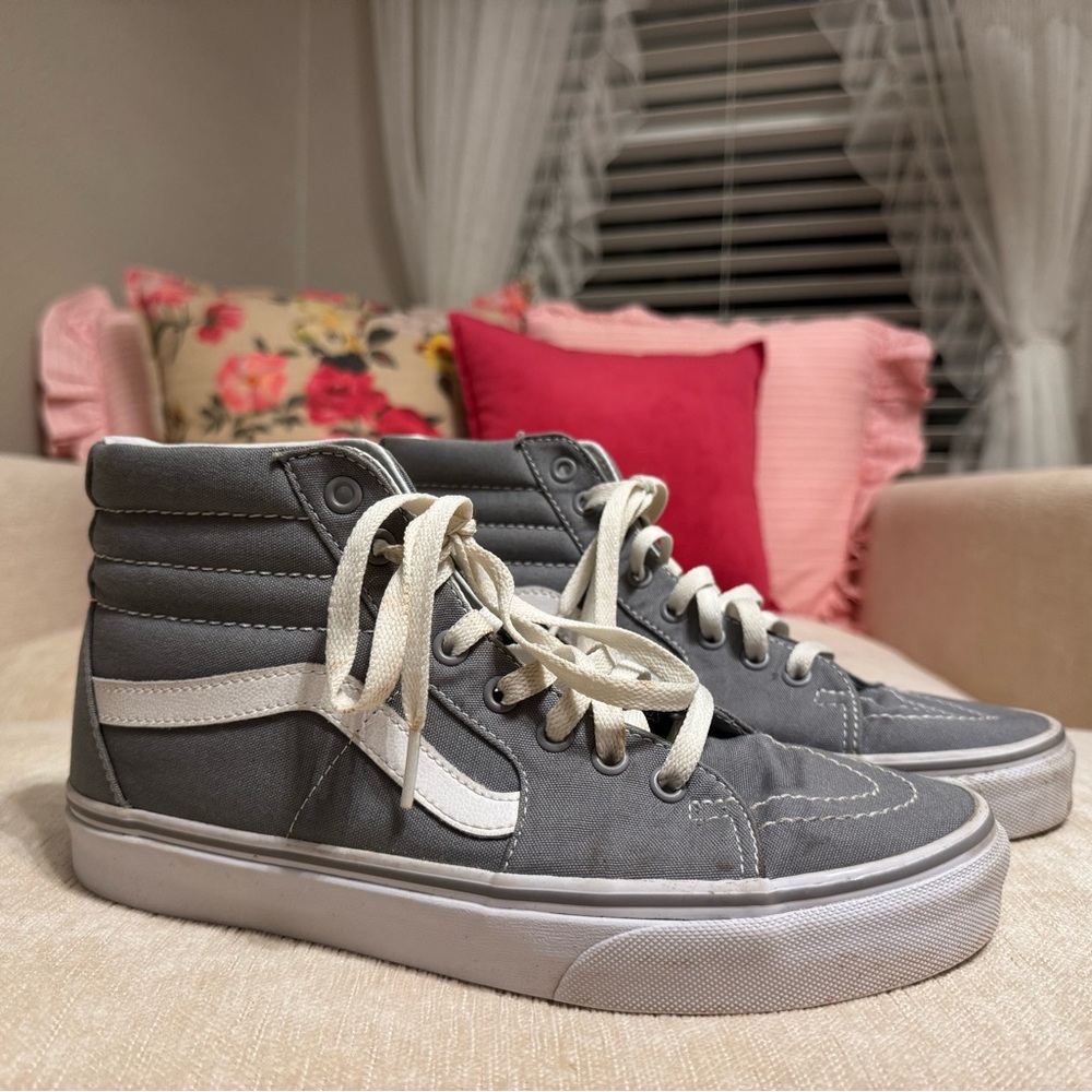Vans Gray and White High-Top Sneakers